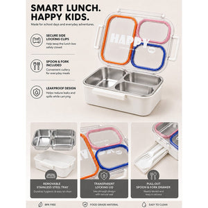 Little Surprise Box Transparent Lid Lunch Box | The Mom Store - Orange Lunch Box