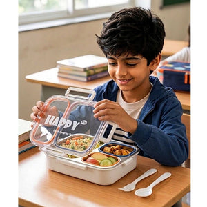 Little Surprise Box Transparent Lid Lunch Box | The Mom Store - Orange Lunch Box