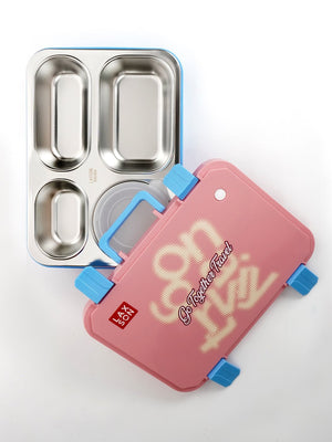 Little Surprise Box Travel theme Stainless Steel Tiffin/Lunch Box for Kids and Adults - LSB - LB - PNKTRAVEL