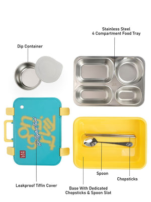 Little Surprise Box Travel theme Stainless Steel Tiffin/Lunch Box for Kids and Adults - LSB - LB - TEALTRAVEL