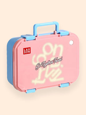 Little Surprise Box Travel theme Stainless Steel Tiffin/Lunch Box for Kids and Adults - LSB - LB - PNKTRAVEL