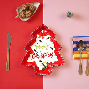 Little Surprise Box Tree Shape Christmas ceramic serving tray - Christmas Cutlery