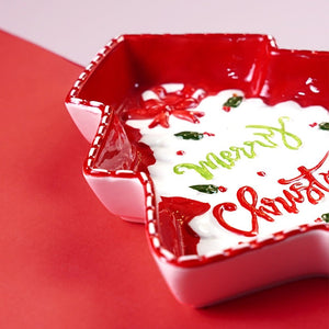 Little Surprise Box Tree Shape Christmas ceramic serving tray - Christmas Cutlery