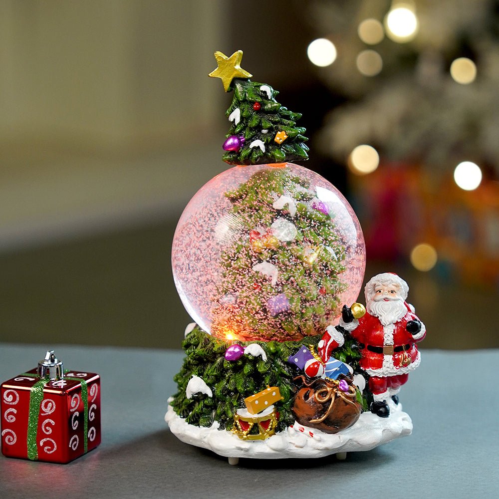 Little Surprise Box Tree through Snow Globe, color changing, Light, Musical Snow Globe Christmas décor - Christmas Decor