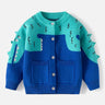Little Surprise Box Turquoise Blue Dinosaur Cardigan/Warmer/Sweater for Toddlers & Kids - LSB - CARDI - Turqdino - 1 - 2Y