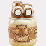 Little Surprise Box Two way Lid Style Capybara theme Stainless Steel Kids Water Bottle,660ml - LSB - WB - BRWNCAPYBARA