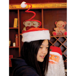 Little Surprise Box Ultra Bouncy Spring Santa Christmas Party Hats - Christmas Hat