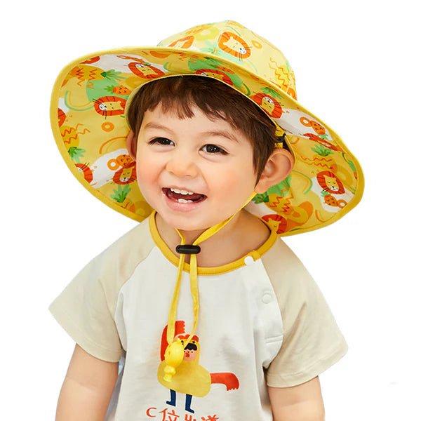 Little Surprise Box Uni Wide Coverage Sun Hat for Kids& Toddlers with Adjustable Strap - LSB - CAP - YELWWIDECOVER