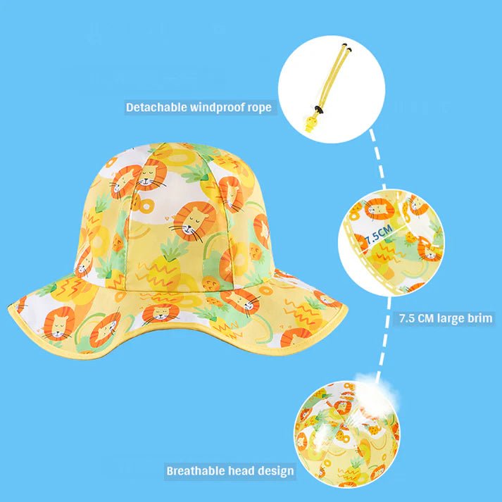 Little Surprise Box Uni Wide Coverage Sun Hat for Kids& Toddlers with Adjustable Strap - LSB - CAP - YELWWIDECOVER