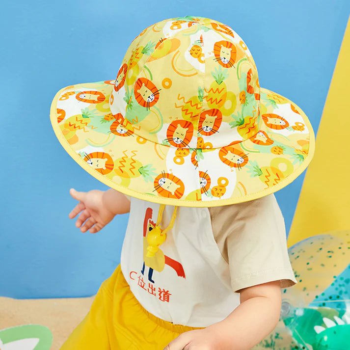 Little Surprise Box Uni Wide Coverage Sun Hat for Kids& Toddlers with Adjustable Strap - LSB - CAP - YELWWIDECOVER