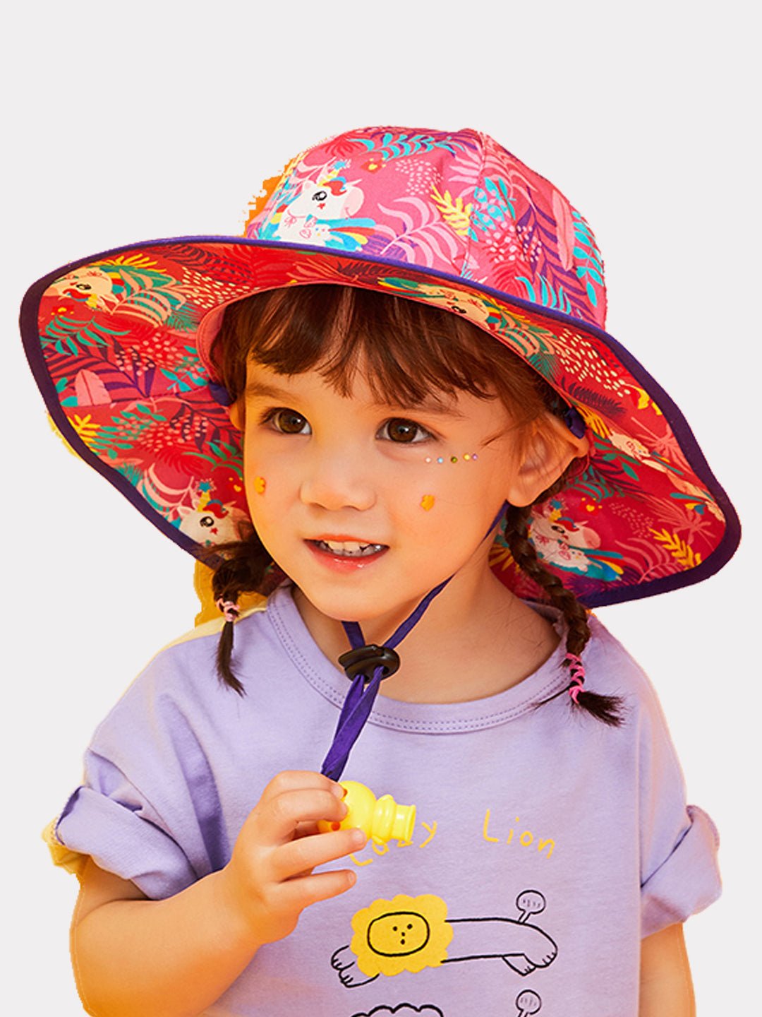 Little Surprise Box Uni Wide Coverage Sun Hat for Kids& Toddlers with Adjustable Strap - LSB - CAP - PNKWIDECOVER