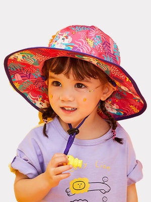 Little Surprise Box Uni Wide Coverage Sun Hat for Kids& Toddlers with Adjustable Strap - LSB - CAP - PNKWIDECOVER