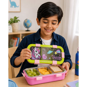 Little Surprise Box Unicorn Lunch Box - Green Baby Food & Storage