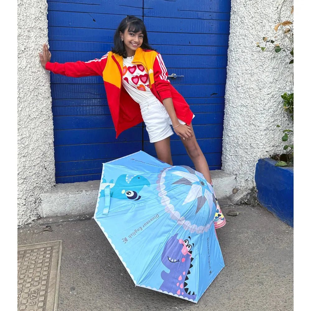 Little Surprise Box Unique Spanish Patio Style Kids Umbrella - LSB - UM - Patio - Dinoblue