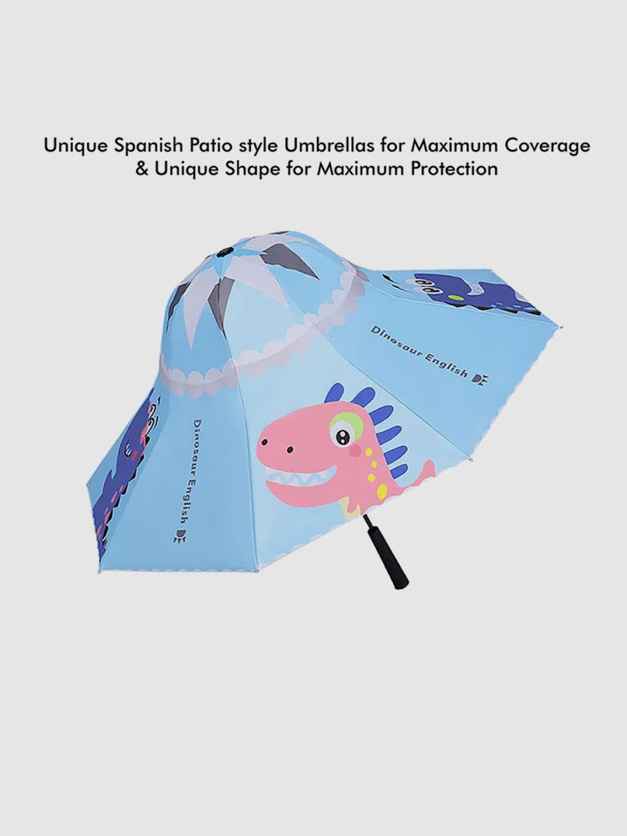 Little Surprise Box Unique Spanish Patio Style Kids Umbrella - LSB-UM-Patio-Dinoblue