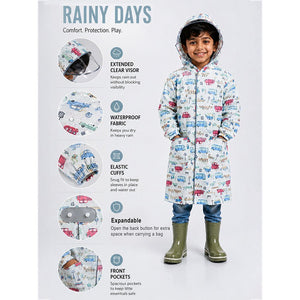 Little Surprise Box Vintage Car Print Raincoat | The Mom Store - S Kids Raincoat