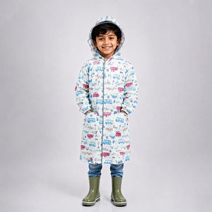 Little Surprise Box Vintage Car Print Raincoat | The Mom Store - S Kids Raincoat