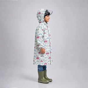 Little Surprise Box Vintage Car Print Raincoat | The Mom Store - S Kids Raincoat