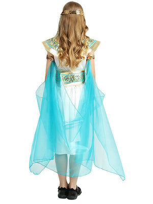 Little Surprise Box, White & Blue Egyptian Girl , Kids Halloween Costume Dress Up for girls - LSB - HWC - BLUEGYPTGIRL - 7 - 8Y
