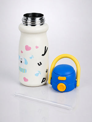 Little Surprise Box, White Blue Puppy Design, Best Series, Stainless Steel Water Bottle for Kids, 500ml - Water Bottle