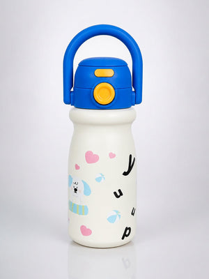 Little Surprise Box, White Blue Puppy Design, Best Series, Stainless Steel Water Bottle for Kids, 500ml - Water Bottle