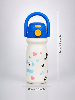 Little Surprise Box, White Blue Puppy Design, Best Series, Stainless Steel Water Bottle for Kids, 500ml - Water Bottle
