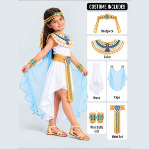 Little Surprise Box, White & Gold Nile Girl, Kids Halloween Costume Fancy Dress Up - S Halloween Costumes