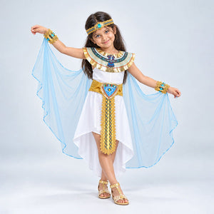 Little Surprise Box, White & Gold Nile Girl, Kids Halloween Costume Fancy Dress Up - S Halloween Costumes