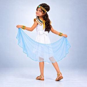 Little Surprise Box, White & Gold Nile Girl, Kids Halloween Costume Fancy Dress Up - S Halloween Costumes