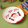 Little Surprise Box White Knitstyle christmas 10inches Dinner serving ceramic plate - Christmas Decor
