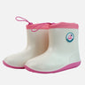 Little Surprise Box, White & Pink Band Rubber Rain Gumboots for kids - LSB - GB - S7 - WHTE - BAND - 28EU