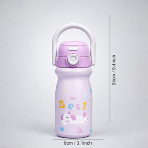 Little Surprise Box White Red Apple Dual Lid Water Bottle - Pink Water Bottle