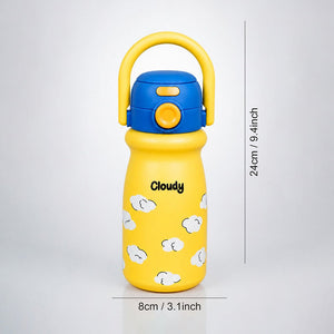 Little Surprise Box White Red Apple Dual Lid Water Bottle | The Mom Store - Yellow Water Bottle