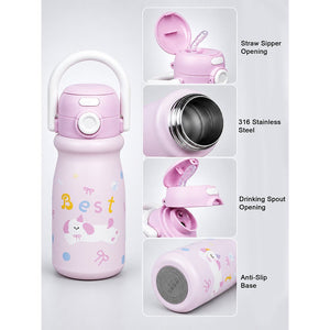 Little Surprise Box White Red Apple Dual Lid Water Bottle | The Mom Store - Pink Water Bottle