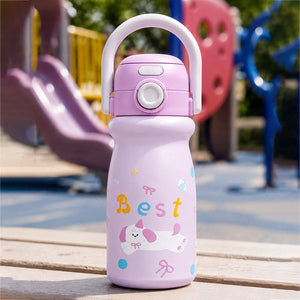 Little Surprise Box White Red Apple Dual Lid Water Bottle | The Mom Store - Pink Water Bottle