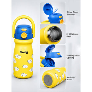 Little Surprise Box White Red Apple Dual Lid Water Bottle | The Mom Store - Yellow Water Bottle