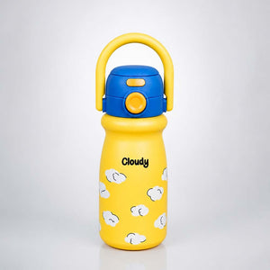Little Surprise Box White Red Apple Dual Lid Water Bottle | The Mom Store - Yellow Water Bottle