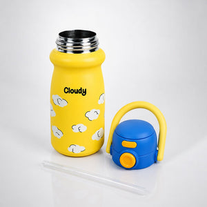 Little Surprise Box White Red Apple Dual Lid Water Bottle | The Mom Store - Yellow Water Bottle