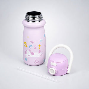 Little Surprise Box White Red Apple Dual Lid Water Bottle | The Mom Store - Pink Water Bottle