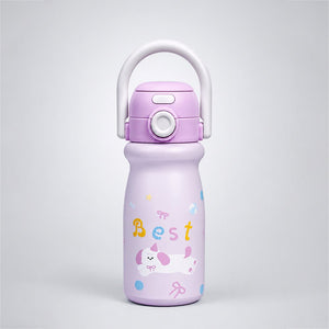 Little Surprise Box White Red Apple Dual Lid Water Bottle | The Mom Store - Pink Water Bottle