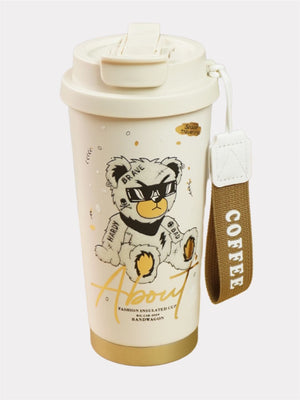 Little Surprise Box White Ted Stainless Steel premium Insulated Bottle - 520ml - LSB - WB - WHITETED - COFE
