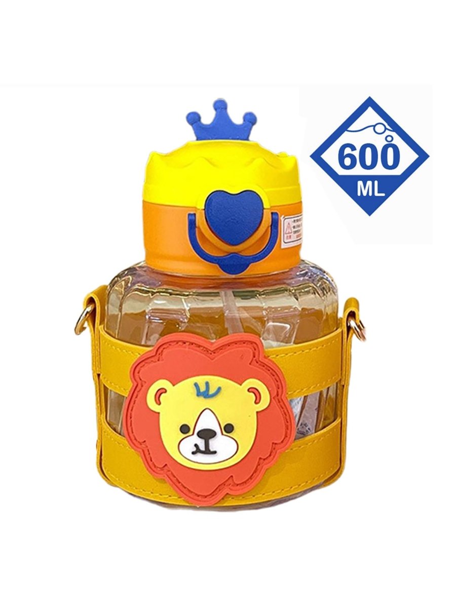 Little Surprise Box With crown lid water bottle for Toddlers and Kids-600ML - LSB-WB-Crownyellow