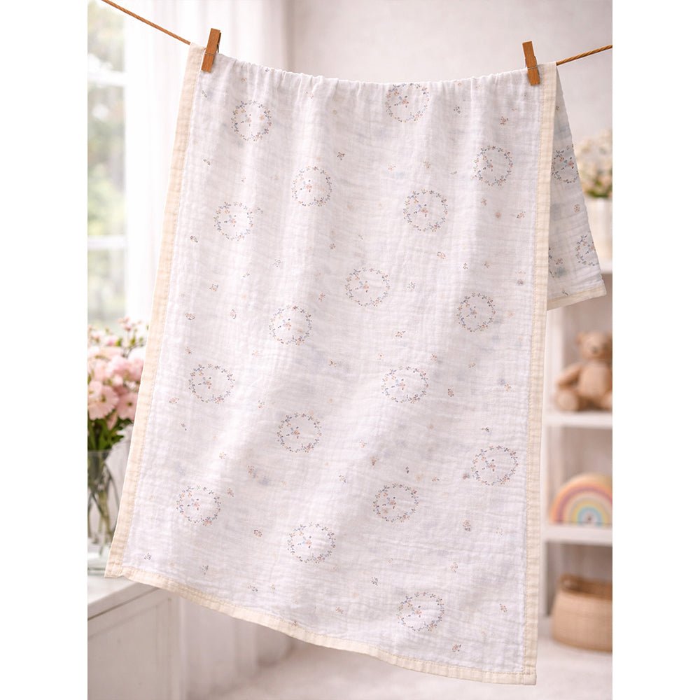 Little Surprise Box Woolland Theme Quilted Cotton Winter Wrapper with Hood - Baby Blanket