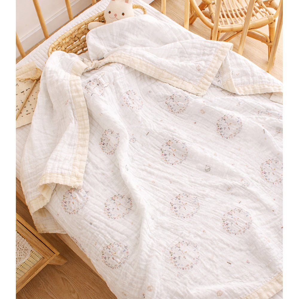 Little Surprise Box Woolland Theme Quilted Cotton Winter Wrapper with Hood - Baby Blanket