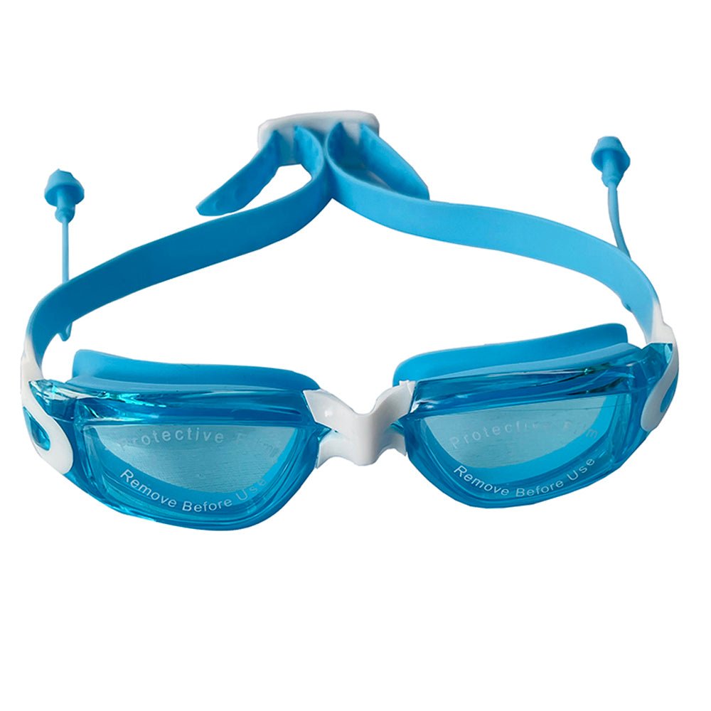 Little Surprise Box X Factor V protected Unisex Swimming Goggles with attached Ear Plugs for Teens - LSB-SG-XLIGHTBLU