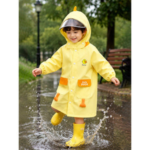Little Surprise Box Yellow Duck 3D Raincoat - Size 1 Kids Rainwear