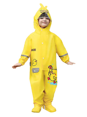 Little Surprise Box Yellow Duckling theme full Jumpsuit Style Raincoat for Toddlers and Kids - Kids Rainwear