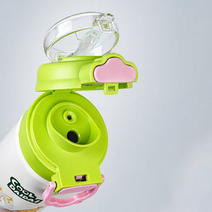 Little Surprise Box Yellow Lid Snack Time Buddy Water Bottle - Green Water Bottle
