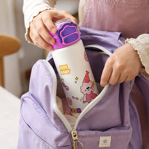 Little Surprise Box Yellow Lid Snack Time Buddy Water Bottle - Pink Water Bottle