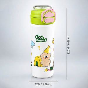 Little Surprise Box Yellow Lid Snack Time Buddy Water Bottle - Green Water Bottle